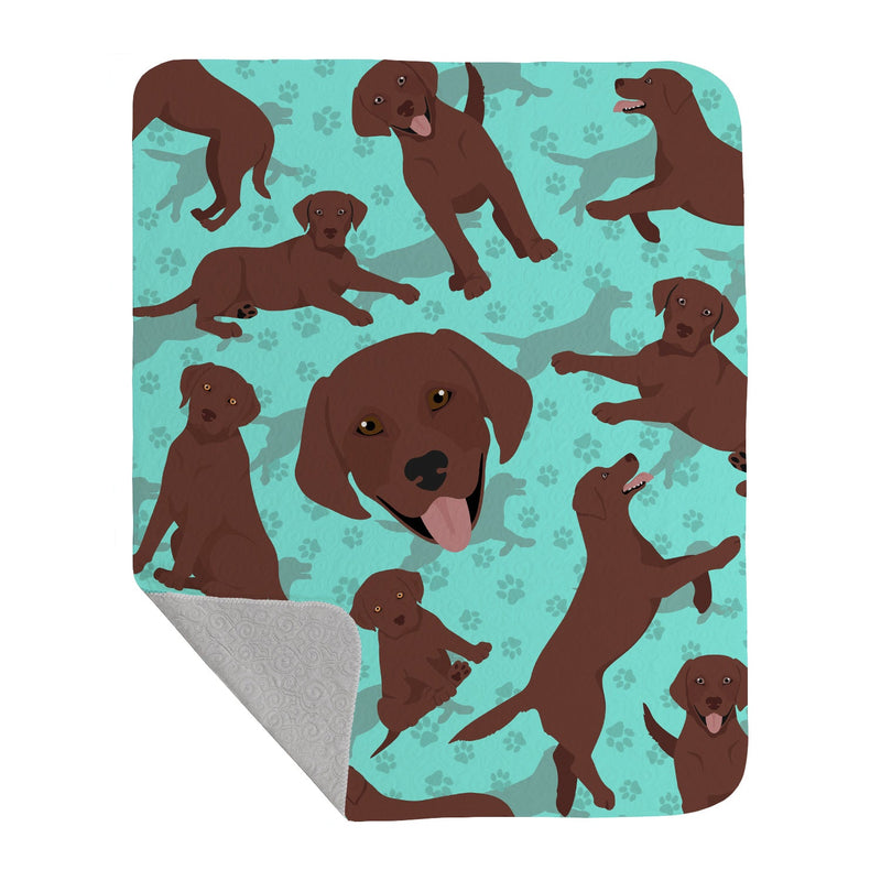 Chocolate Labrador Retriever Quilted Blanket 50x60