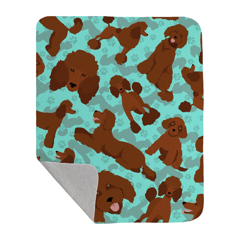 Chocolate Standard Poodle Quilted Blanket 50x60