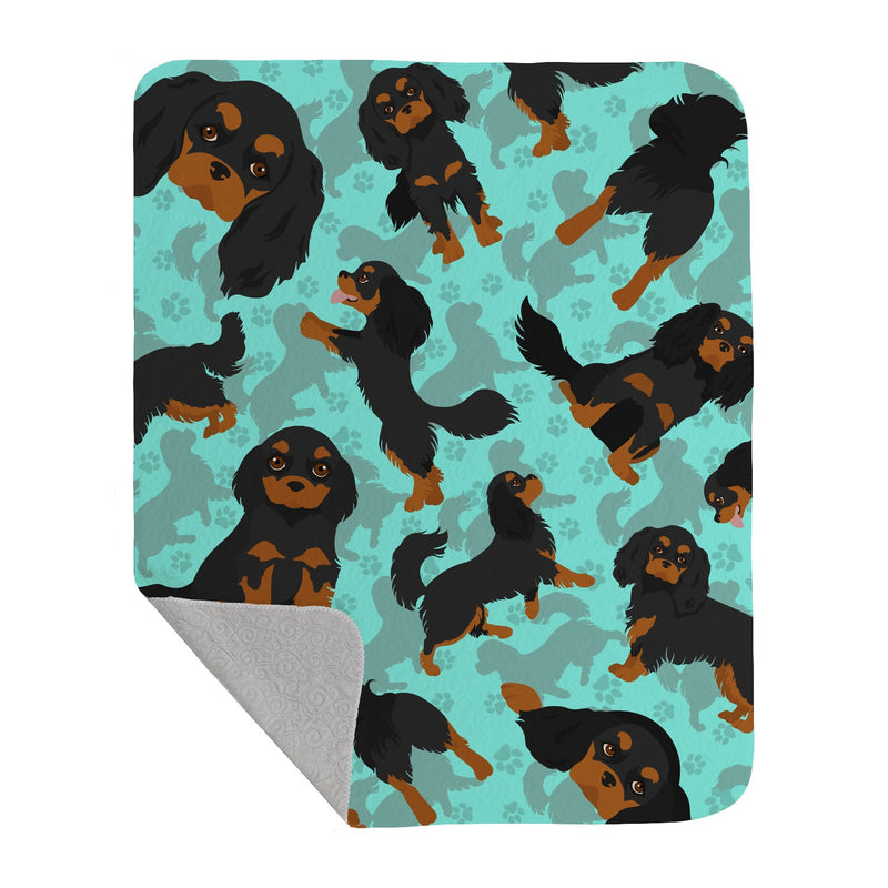 Black and Tan Cavalier King Charles Spaniel Quilted Blanket 50x60