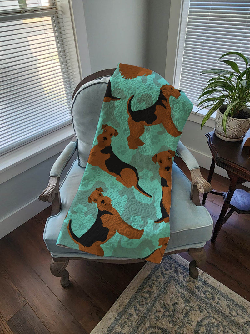 Airedale Terrier Quilted Blanket 50x60