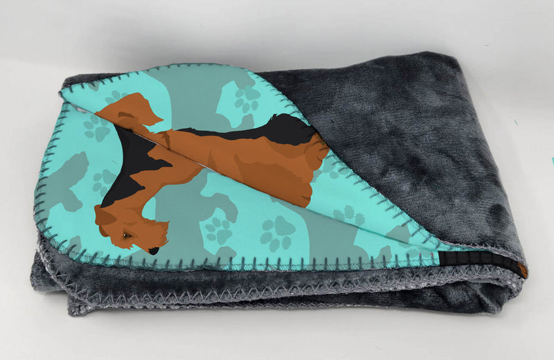 Airedale Terrier Soft Travel Blanket with Bag