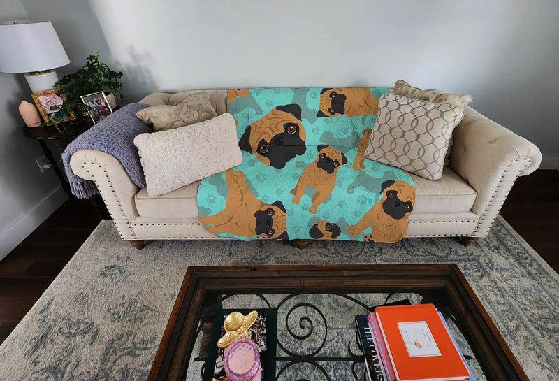 Apricot Pug Quilted Blanket 50x60