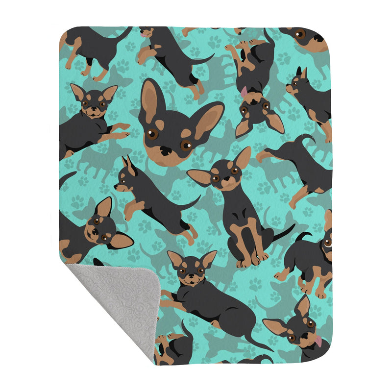 Black and Tan Chihuahua Quilted Blanket 50x60