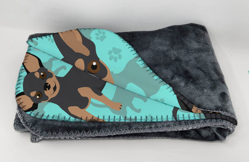 Black and Tan Chihuahua Soft Travel Blanket with Bag