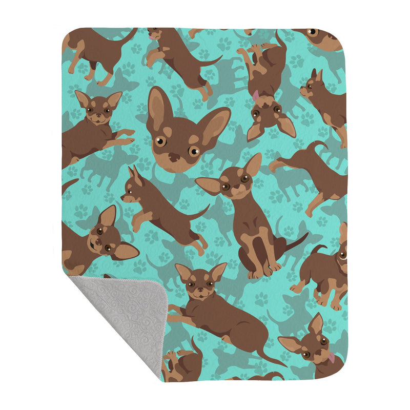 Chocolate Chihuahua Quilted Blanket 50x60