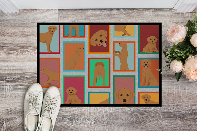 Lots of Red Fox Labrador Retriever Indoor or Outdoor Mat 24x36