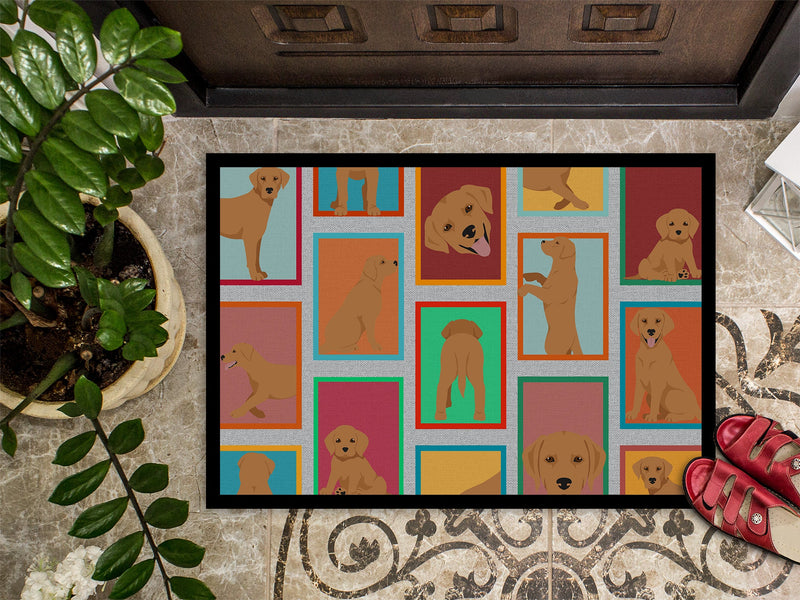 Lots of Red Fox Labrador Retriever Indoor or Outdoor Mat 24x36