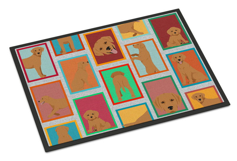 Lots of Red Fox Labrador Retriever Indoor or Outdoor Mat 24x36