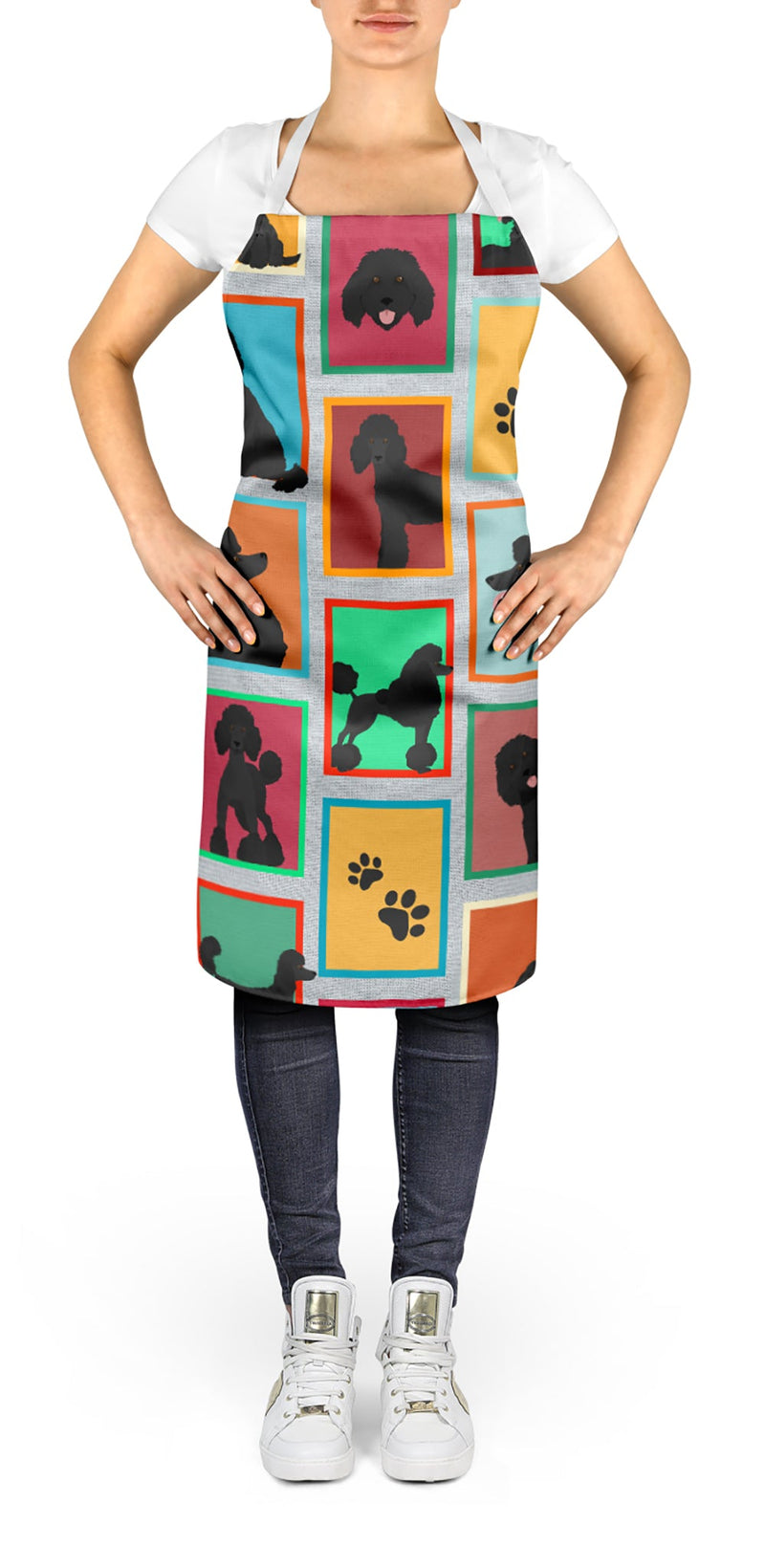 Lots of Black Standard Poodle Apron