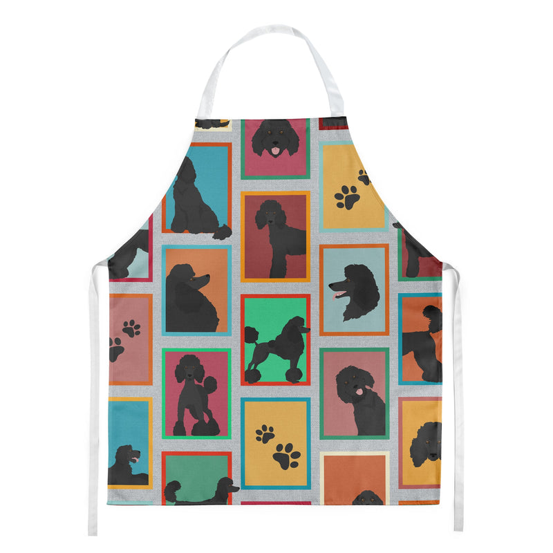 Lots of Black Standard Poodle Apron