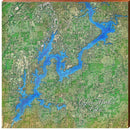 Logan Martin Lake, Alabama Map Wooden Wall Art Print on Real Wood