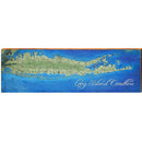 Long Island Coastline Map Home Decor Art Print on Real Wood