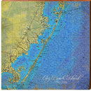 Long Beach Island Map Home Decor Art Print on Real Wood
