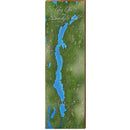 Long Lake, Brandy Pond Map Home Decor Art Print on Real Wood