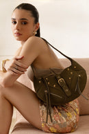 Mira & Moss Ravenne Studded Shoulder Bag - Moss