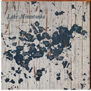 Lake Minnetonka Shabby Map Home Decor Art Print on Real Wood