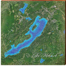 Lake Mohawk Map Home Decor Art Print on Real Wood