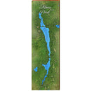 Moose Pond Map Home Decor Art Print on Real Wood
