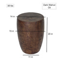 Haussmann Wood Merlot End Table 15 D x 20 inch Height Dark Walnut Oil