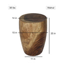 Haussmann Wood Merlot End Table 15 D x 20 inch Height Walnut Oil