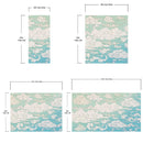 Japanese Traditional Curly Cloud in Sky Abstract Illustration Asian Decor Wall Mural. Peel and Stick Wallpaper.