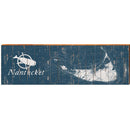 Nantucket Shabby Map Home Decor Art Print on Real Wood