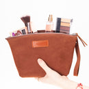 Avondale Premium Leather Dopp Kit - Travel Makeup Bag for Men & Women