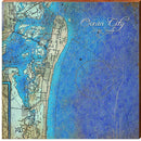 Ocean City, NJ Map Home Decor Art Print on Real Wood