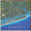 Ocean Isle Beach Map Home Decor Art Print on Real Wood