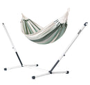 Nautico Cool Grey Organic Olive - Organic Cotton Kingsize Hammock with Powder Coated Steel Stand