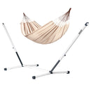 Nautico Cool Grey Organic Nougat - Organic Cotton Kingsize Hammock with Powder Coated Steel Stand