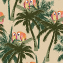 Parrots on Palms Wallpaper
