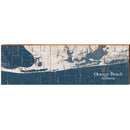 Orange Beach, Alabama Navy & White Map | Wall Art Print on Real Wood