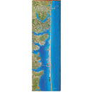 Ortley Beach Map Home Decor Art Print on Real Wood