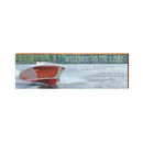 Welcome to the Lake Vintage Speed Boat | Real Wood Art Print