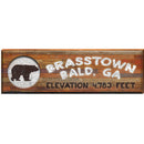 Brasstown Bald, GA Elevation Black Bear | Wall Art Print on Real Wood