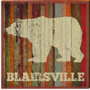 Blairsville, GA Bear Sign | Wall Art Print on Real Wood