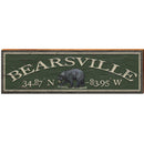 Bearsville Black Bear Green Latitude Longitude | Wall Art Print on Real Wood
