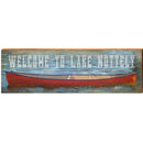 Welcome to Lake Nottely Red Canoe | Wall Art Print on Real Wood