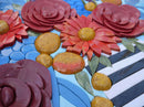 Mosaic Stone Art - Floral Vase