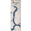 Pickwick Lake, Alabama Navy & White Map | Wall Art Print on Real Wood