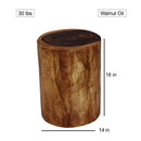 Haussmann Wood Stump End Table-Stand 11-14 in DIA x 18 in Height Walnut Oil