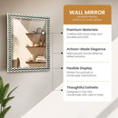 20"x16" Rectangular Mirror – Black White Herringbone MDF Frame