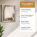 20"x24" Bone Inlay Striped Rectangular Mirror