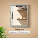 20"x24" Bone Inlay Striped Rectangular Mirror
