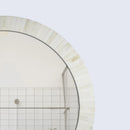 Bone Inlay Chaucer-Dame Round Wall Mirror, 28" Collection, White