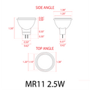 MR11 2.5W LED Outdoor Landscape Light Bulbs Energy Saving IP65 Waterproof