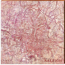 City of Raleigh, North Carolina White Topographic Map | Wall Art Print on Real Wood