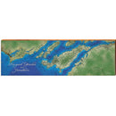 Newport Harbor and Jamestown Map Home Decor Art Print on Real Wood