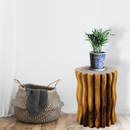 Haussmann Wood Stump End Table Mangrove Root 15 in DIA x 20 in Height Oak Oil